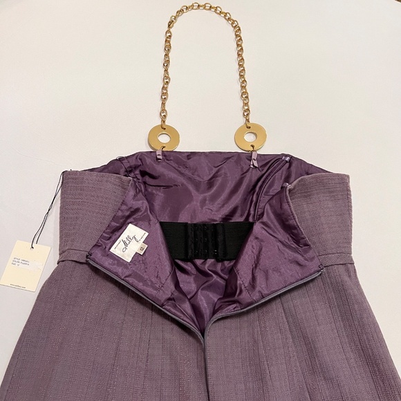 Milly Chain Necklace Halter Dress Purple Sz12 - Picture 5 of 12